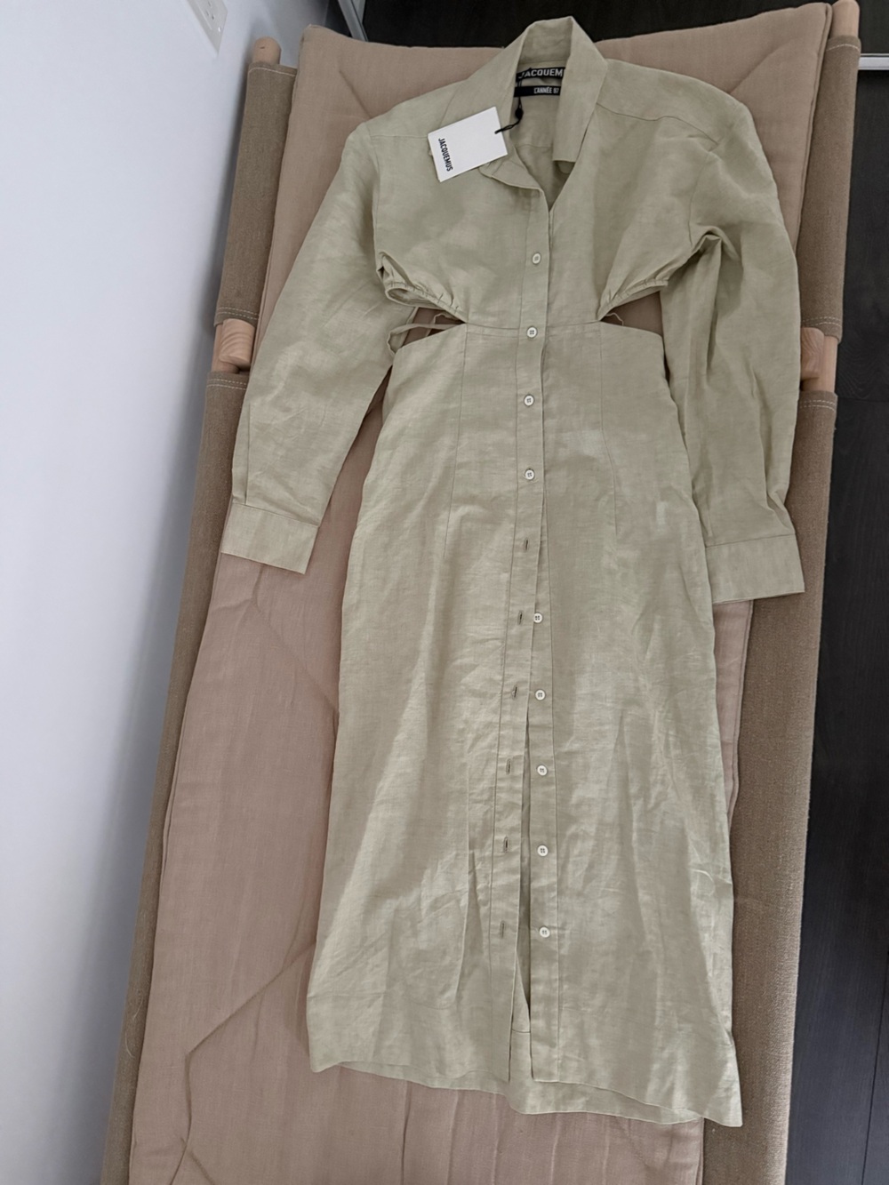 Jacquemus La Robe Cavaou Midi Dress in Light Green